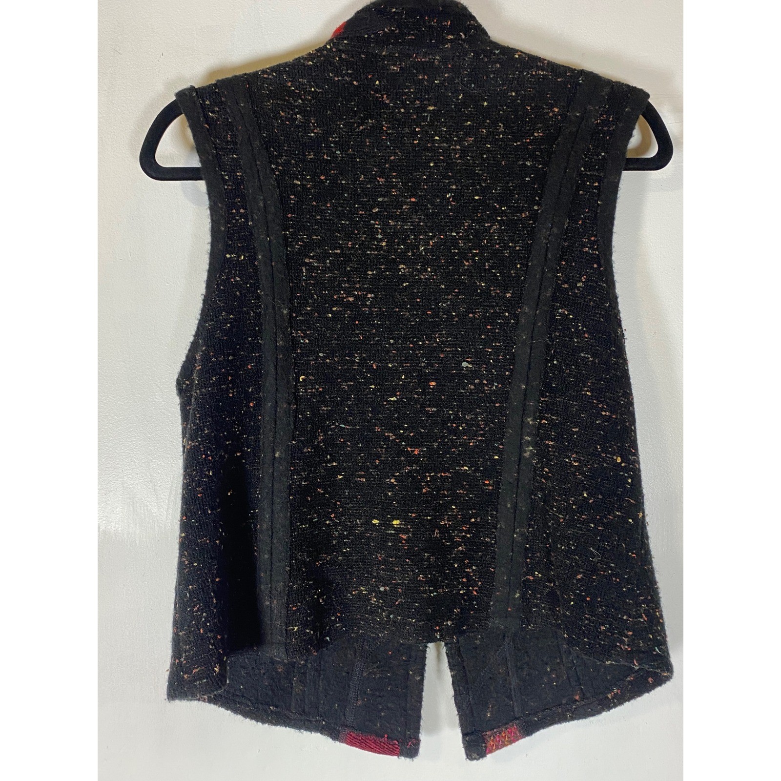 Vintage Canvasbacks Wool Blend Patchwork Art To Wear Flecked Boho Vest S