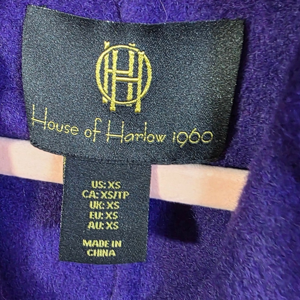 House of Harlow 1960 Retro Purple Wool Jacket Coat Sz XS