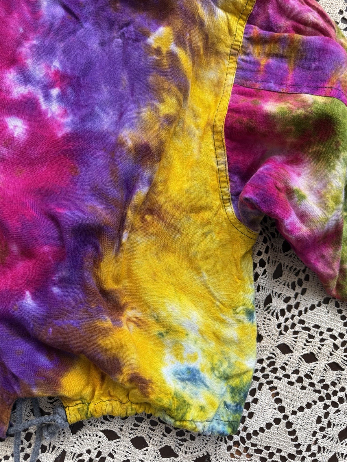 Vintage ‘80s ‘90s Tie Dye Bomber Jacket Soft Rayon India S/M/L