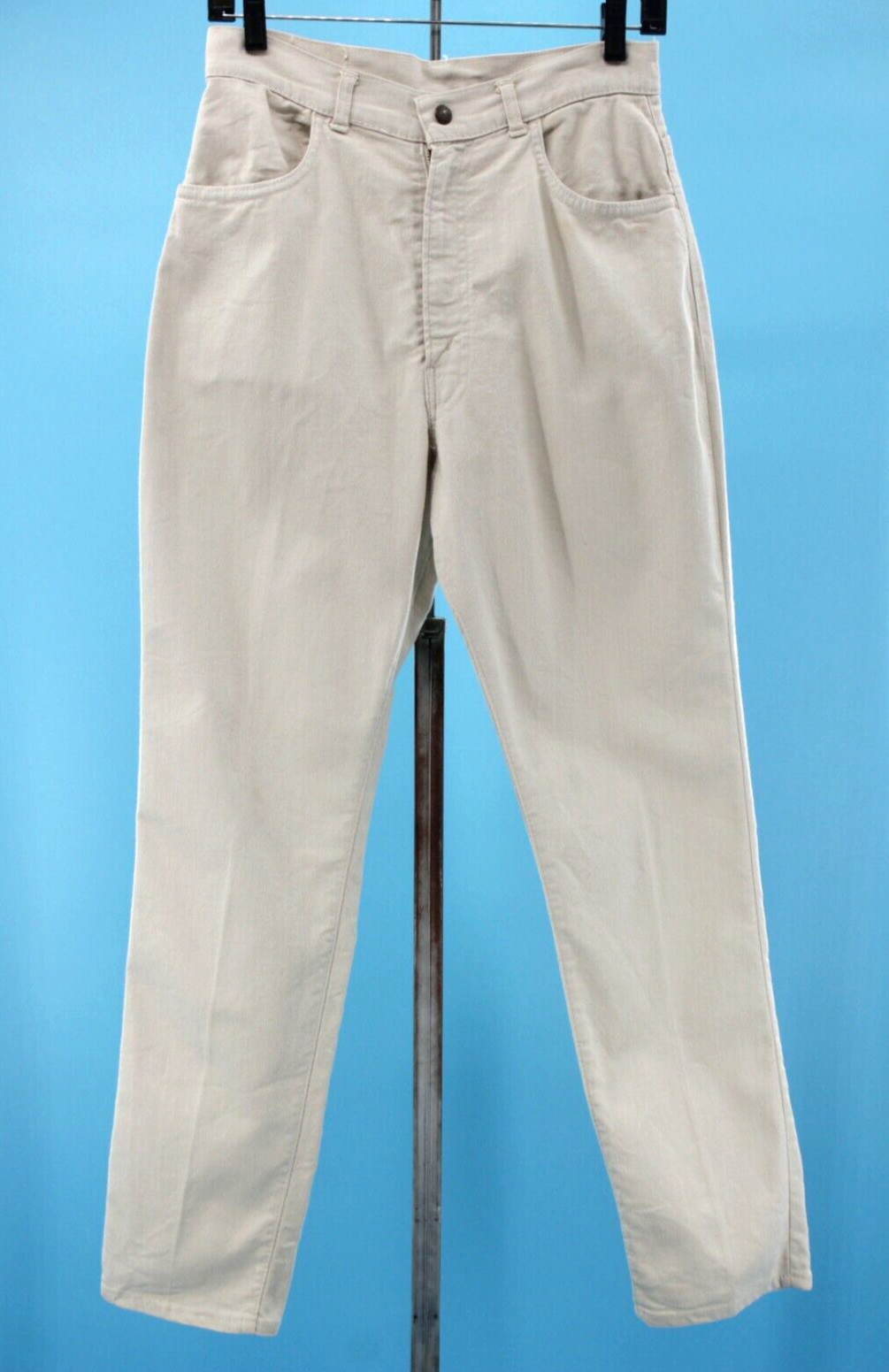 VTG Women’s 60s Levi’s Big E Cream Color Pants / Jeans Sz 28.5″ 1960s High Waist
