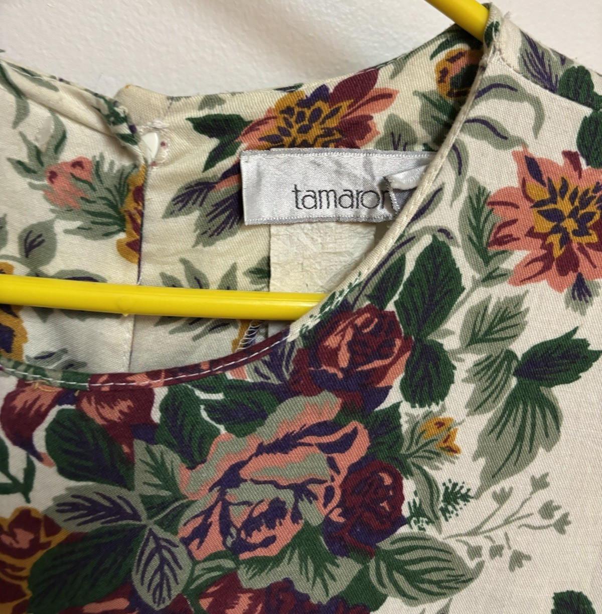 Vintage Tamaron Floral Tea Dress Midi A-line Cottagecore Size 12
