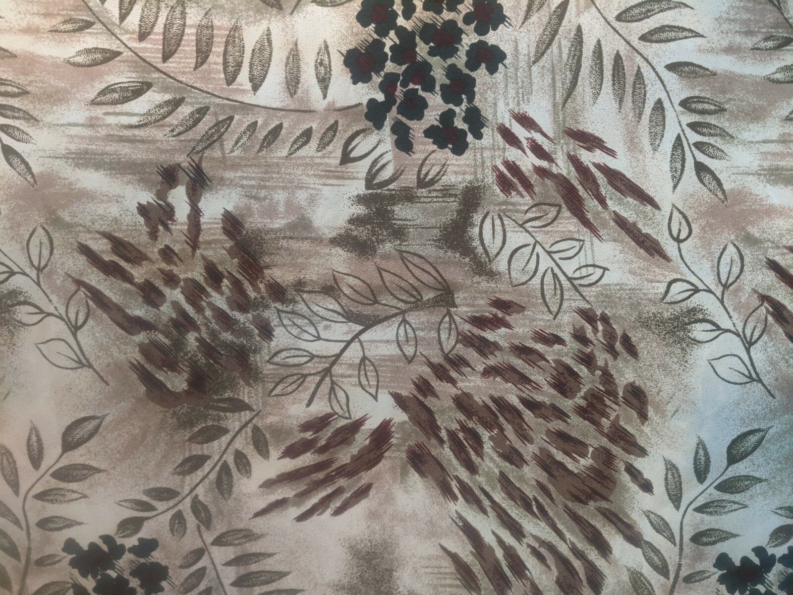 Vintage 80s or 90s Kathy Ike Top Medium M Floral Leaf Fall Ferns EUC!