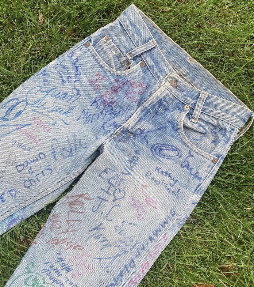 Vintage 70s 80s Signed Signature Levi Jeans XS XXS 25” Waist Senior Cord Style