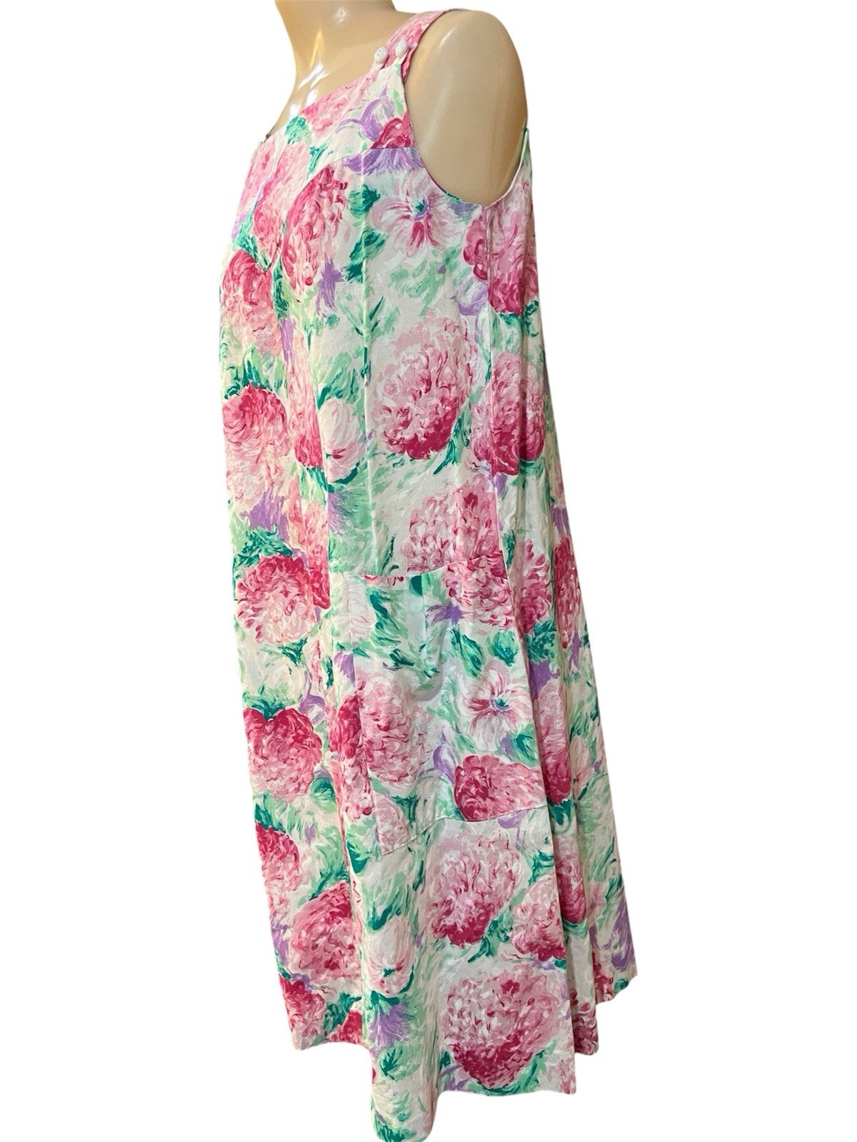 Vintage Alice Of California Floral Cottagecore Romantic Dress Garden Tea M Midi