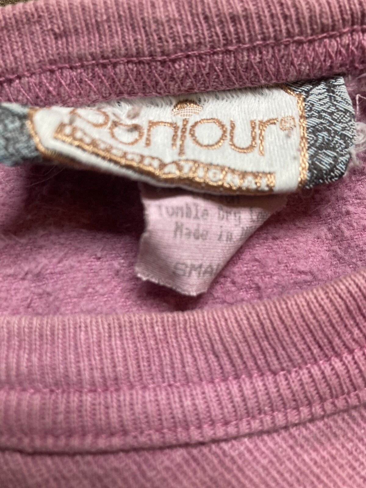 Vintage Bonjour International Pullover Sweater Womens Size S Pink