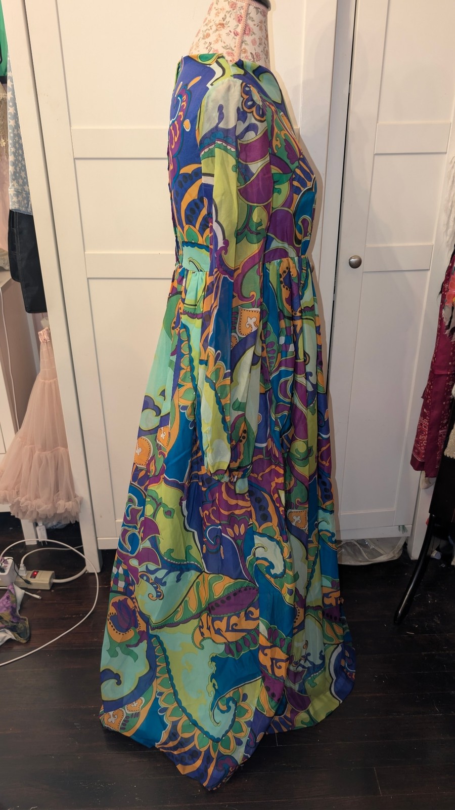 Incredible 1960’s Psychedelic Murray Hamburger&co. Maxi Dress