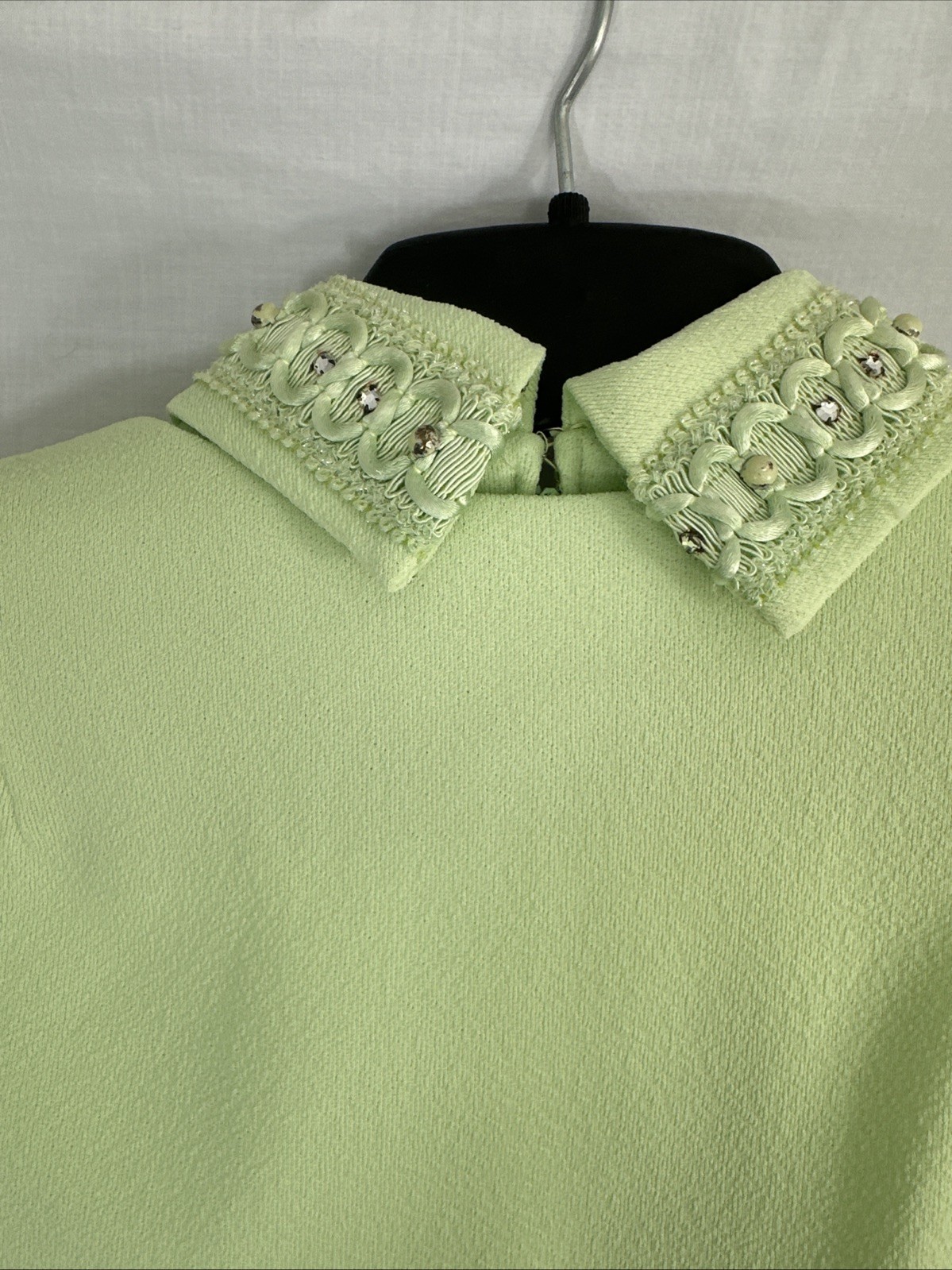 VTG Mod 2 Pc Sheath Dress & Boxy Crop Jacket Set *L/XL Key Lime Green Jackie O