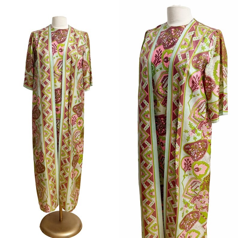 1970s Lord And Taylor Dress / Hostess Gown / 1960s Gown / Size Large – XL