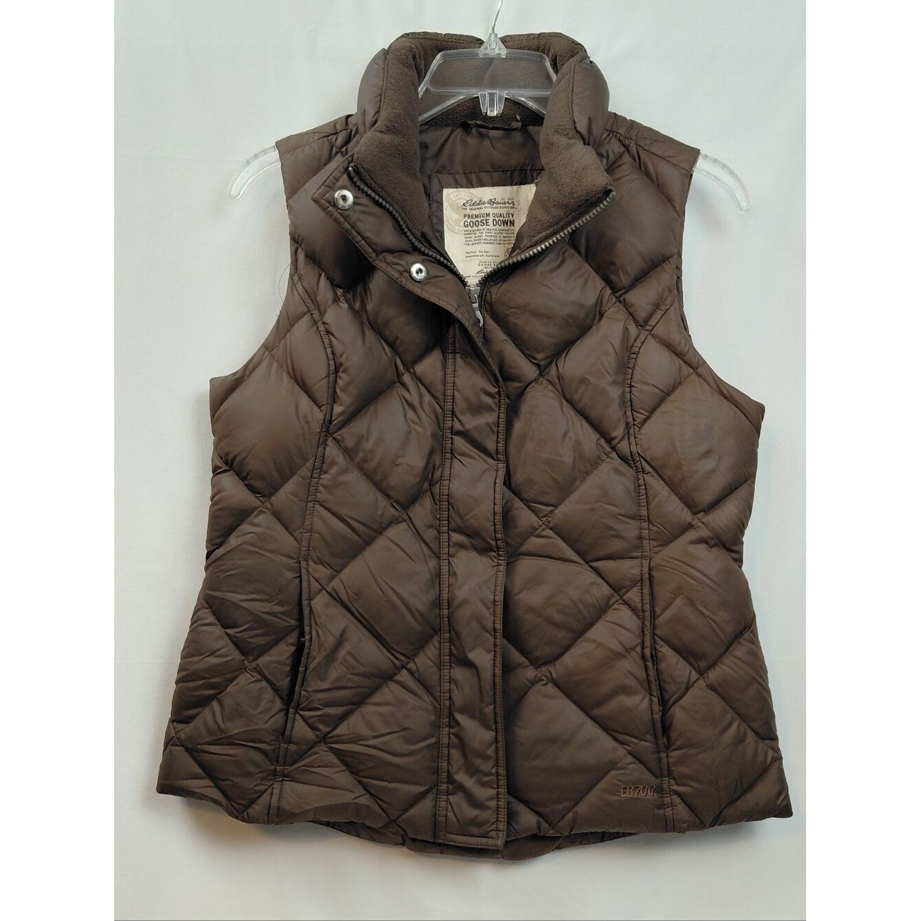 Eddie Bauer EB700 Fill Power Goose Down Vest Women’s Size Small Petite Brown