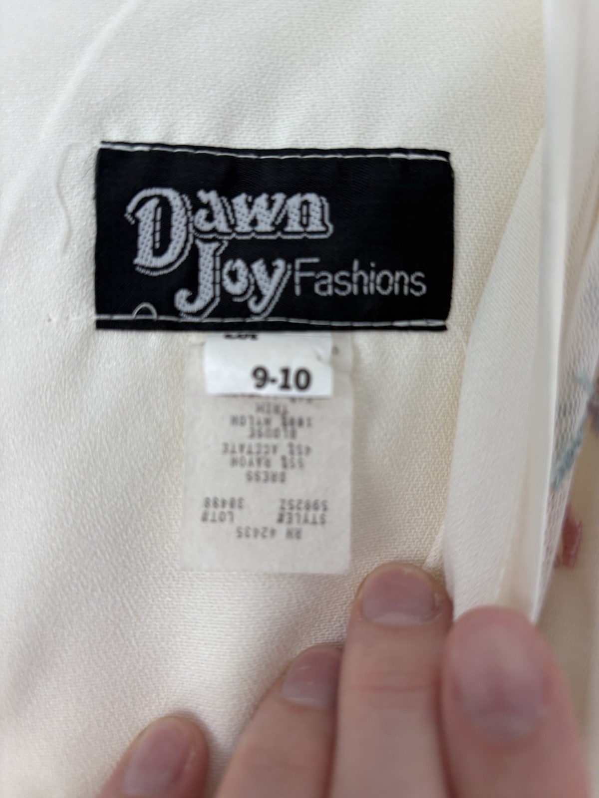 Vintage 90s Dawn Joy Fashions Cottagecore Grandma Mesh Floral Top Dress 9-10