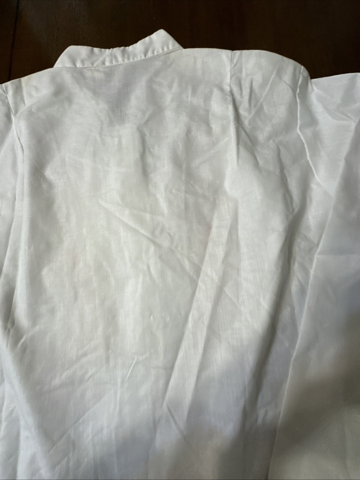 MAJESTIC Vtg 60-70s White Orange Embroidered 3/4 Sleeve Blouse Sz 16