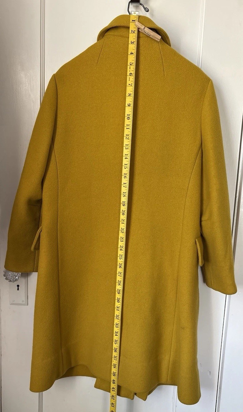 VTG 60s Mustard Yellow Wool Turnlock Swing Coat Coach Bonnie Cashin Style MCM