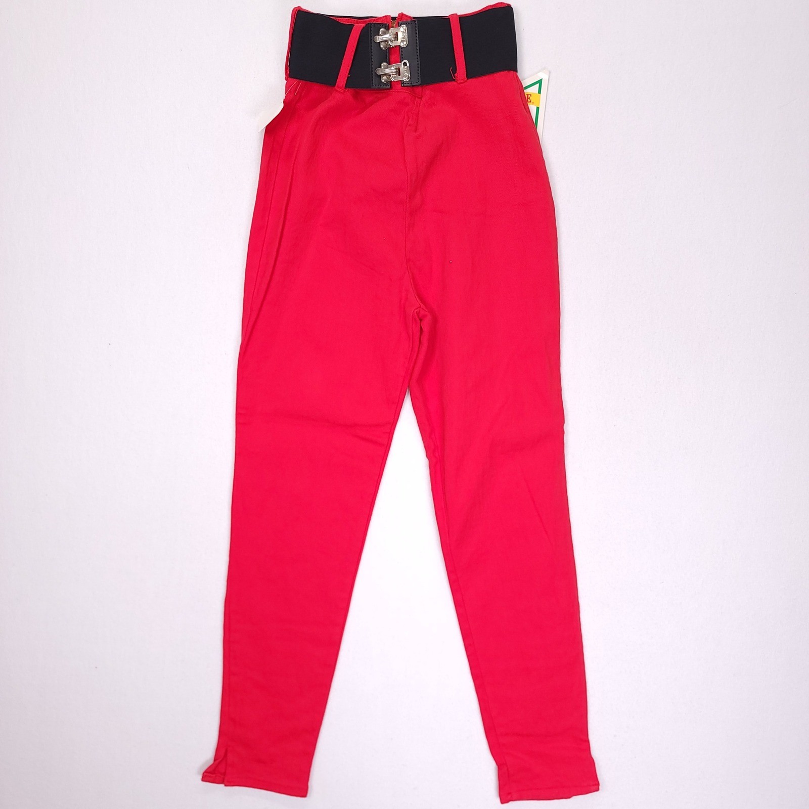 Vintage A. Smile Gelati Red High Waisted Elastic Waist Pants SJ0511B Womens 11