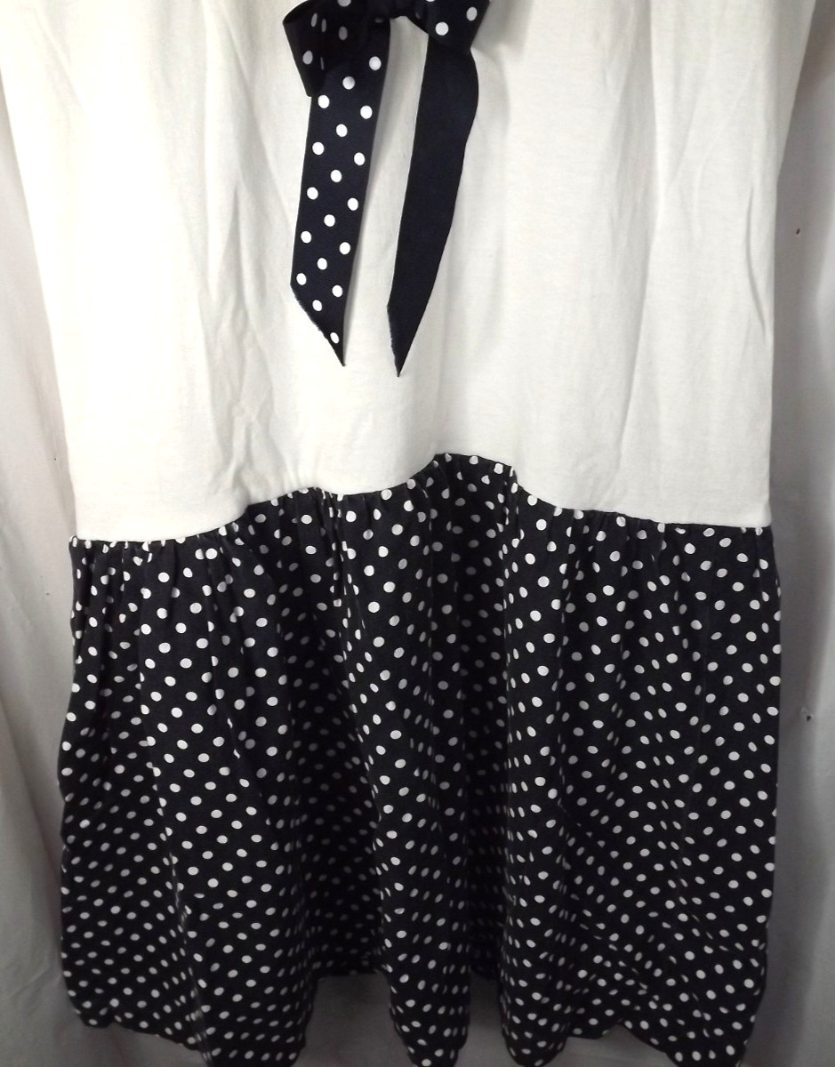 Vintage Stitches & Brushes Womens Patriotic Poka Dot Sailor Look Dress Sz Large