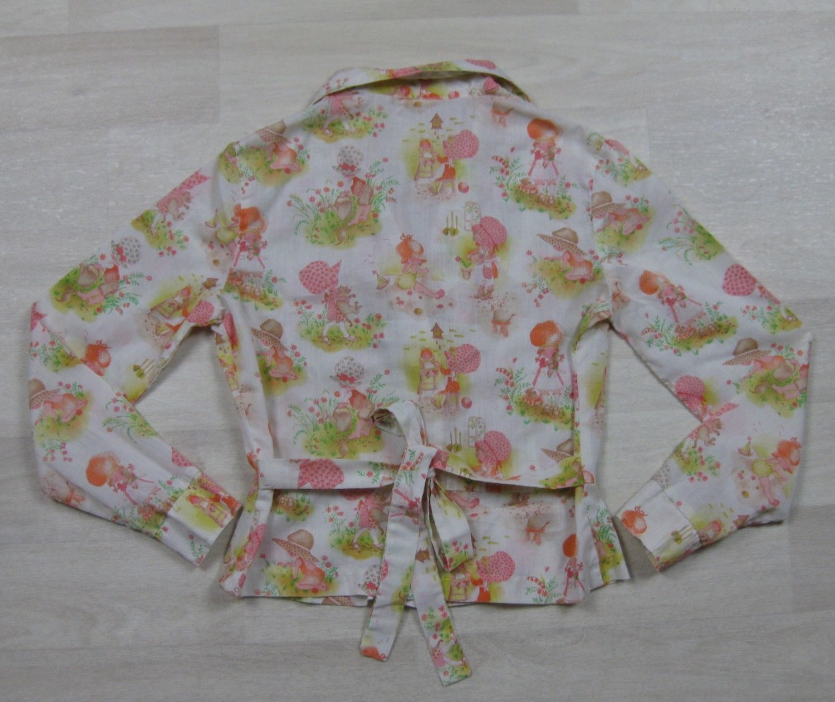 Vintage 70s Strawberry Shortcake Blouse Women’s (S) Button Up Coquette