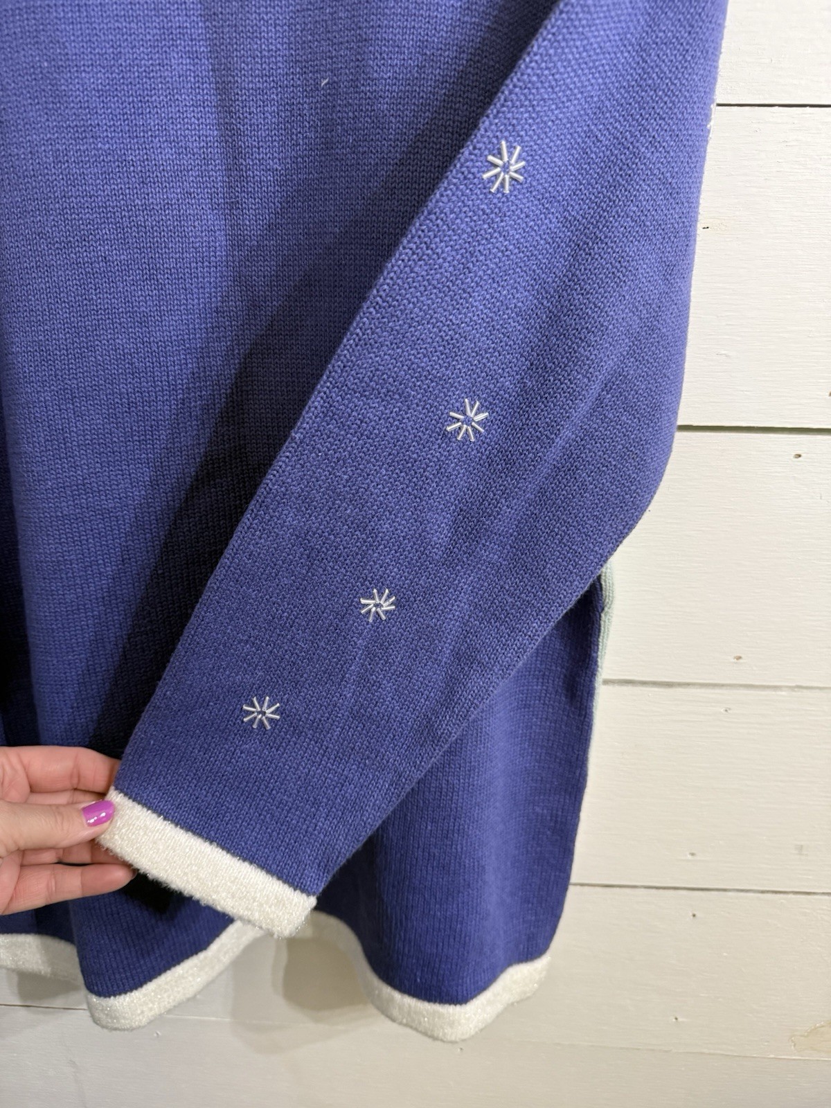 NWT Storybook Knits Winter Polar Bear Penguin Theme Knit Button Up Sweater Large