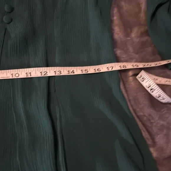 Vintage 90s Brett Alixander LS Button Pleat Front Maxi Dress Green Size 15/16