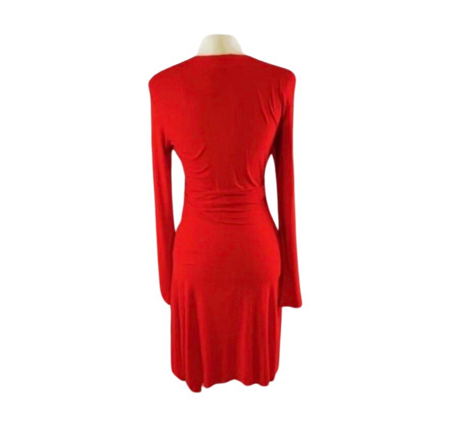 Midi Wrap Around Knit Dress Long Sleeve Vintage Moda International