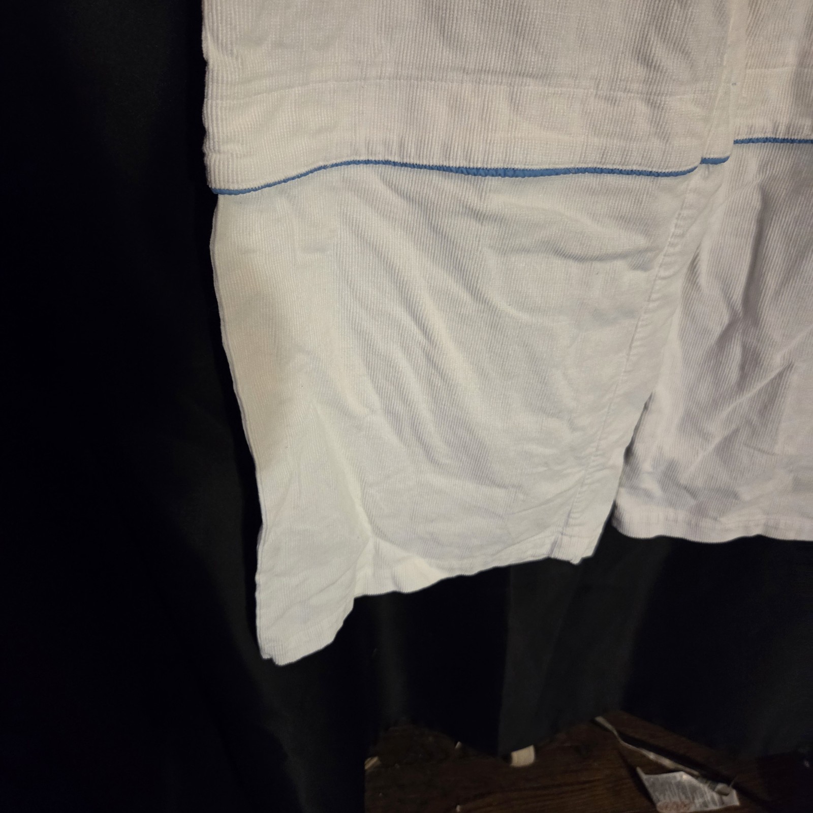 Vintage 90s Y2K Buggirl White/Blue Cords Baggy Wide Leg Pants Skater Rave Sz L
