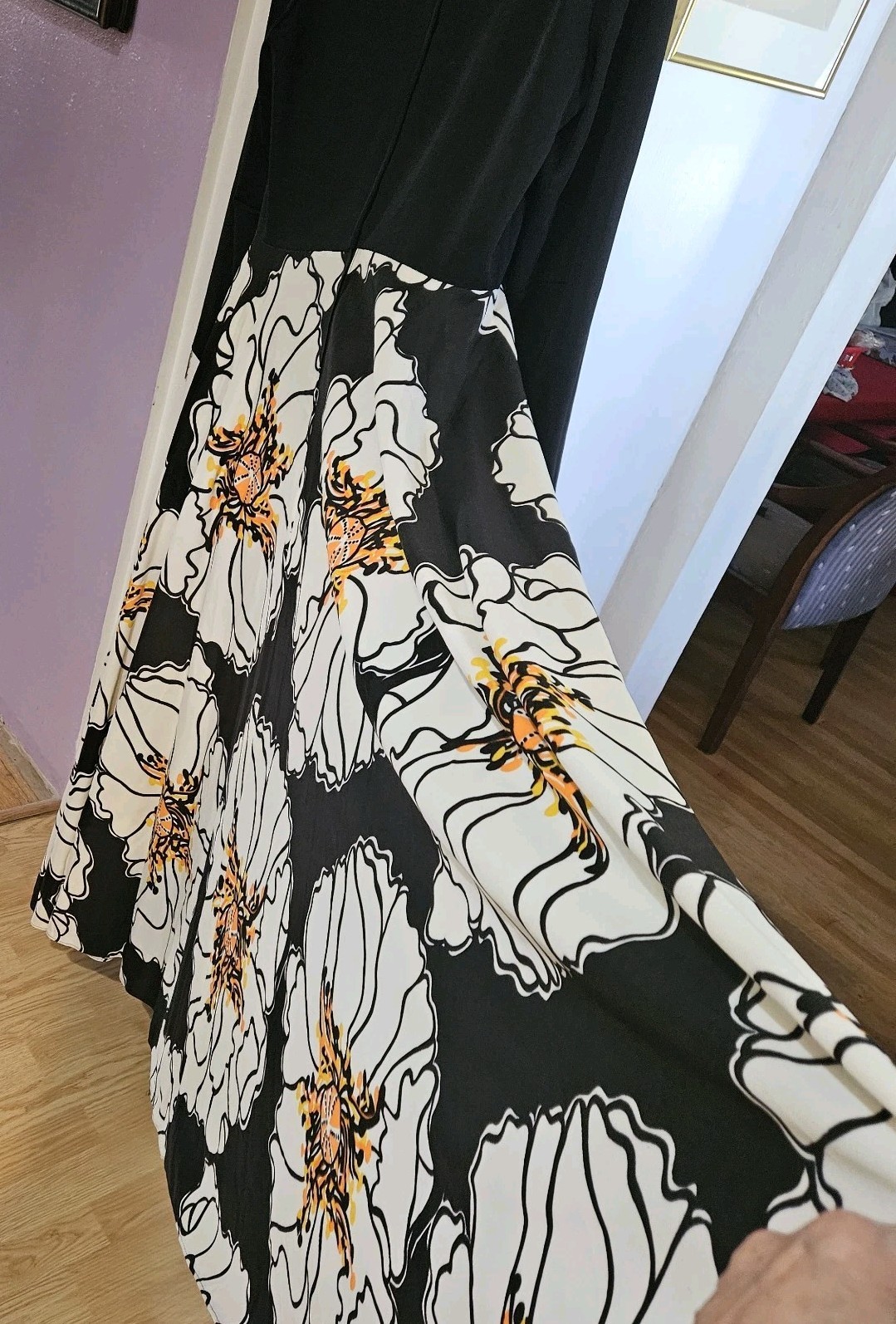 SIZE XL VINTAGE 1960S/1970S HOSTESS GOWN, FULL CIRCLE SKIRT – MAC B TEXTILE NWT