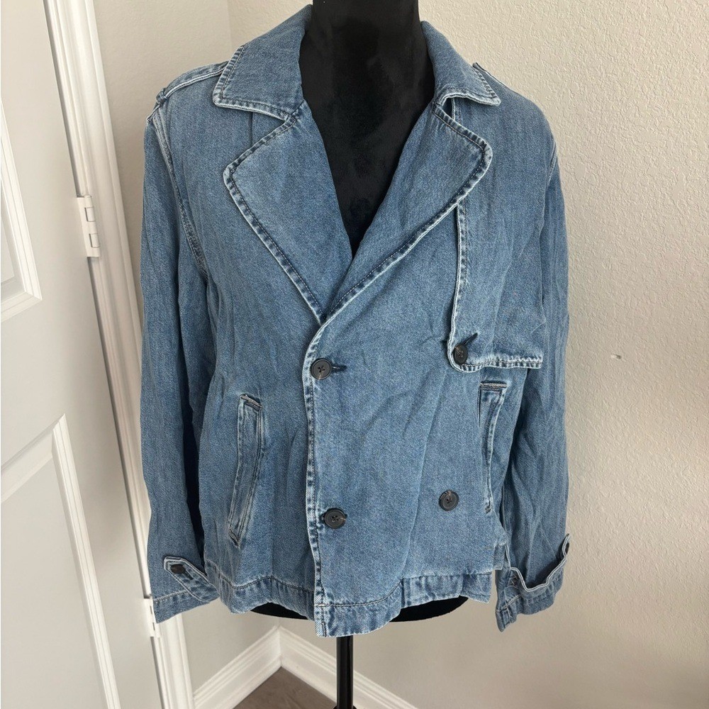 Scotch & Soda Amsterdam Short Denim Trench Jacket NWT Size Large