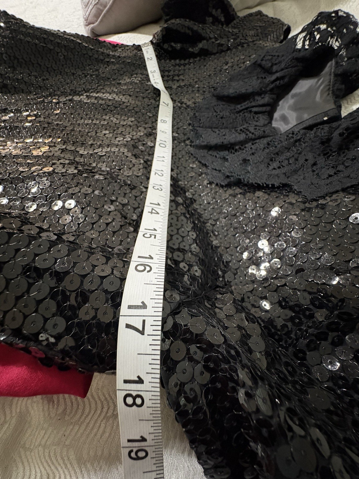 William Pearson Vintage Black Sequin And Red Satin Long Dress Size Small