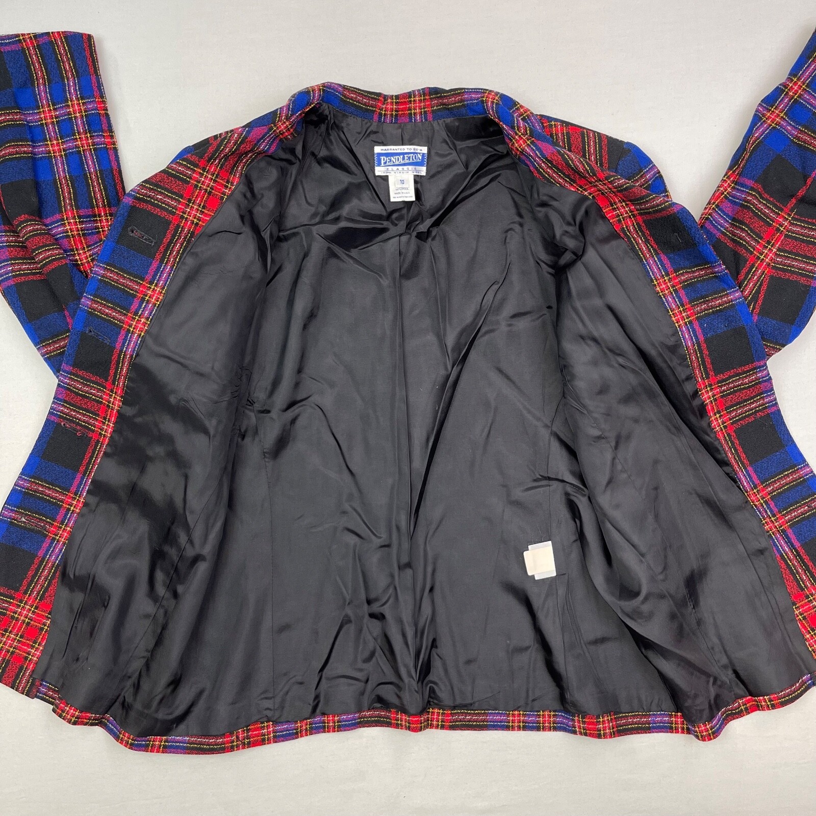 Pendleton Classic Wool Blazer Womens 10 Plaid Lined Jacket Casual Business