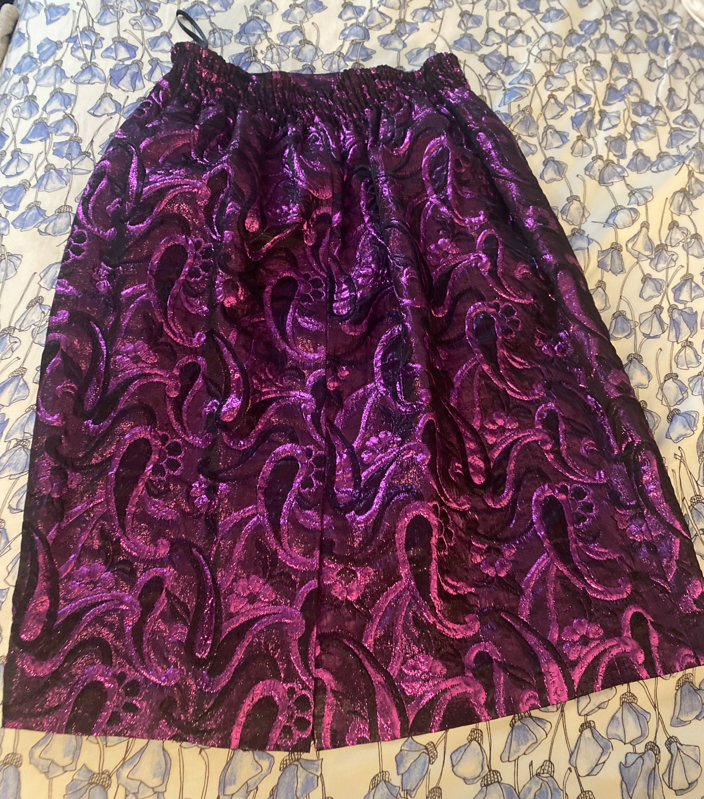 Diane Freis Vintage Beaded Tassel Purple Jacket & Skirt Sequin One Off 1980s