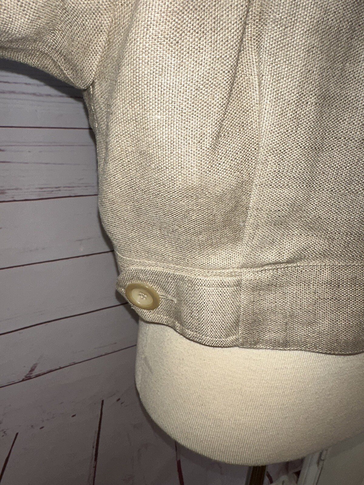 Vintage AMEN WARDY Made In France Size 42 Khaki Tan Knit Jacket 70s 80s Retro