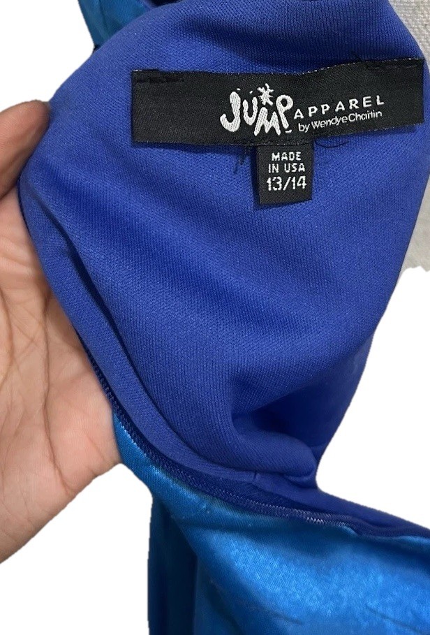 Vintage Y2K JUMP Apparel Blue Ombré Prom/Evening Dress Size Juniors 13/14