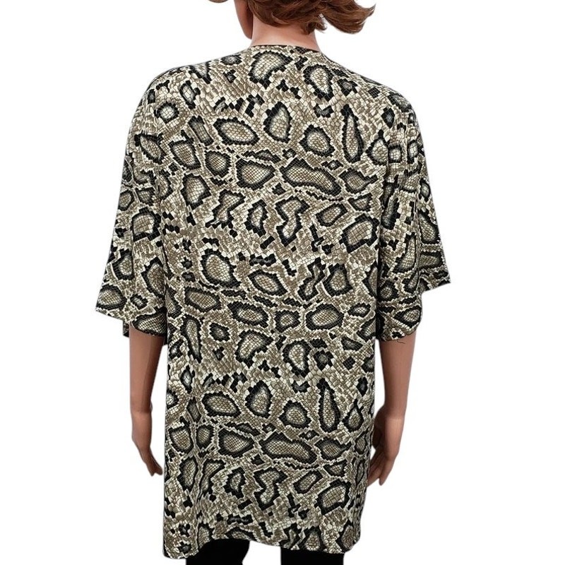 Vintage Truffles Top Blouse Snake Animal Print Made in USA Button down Plus 2X