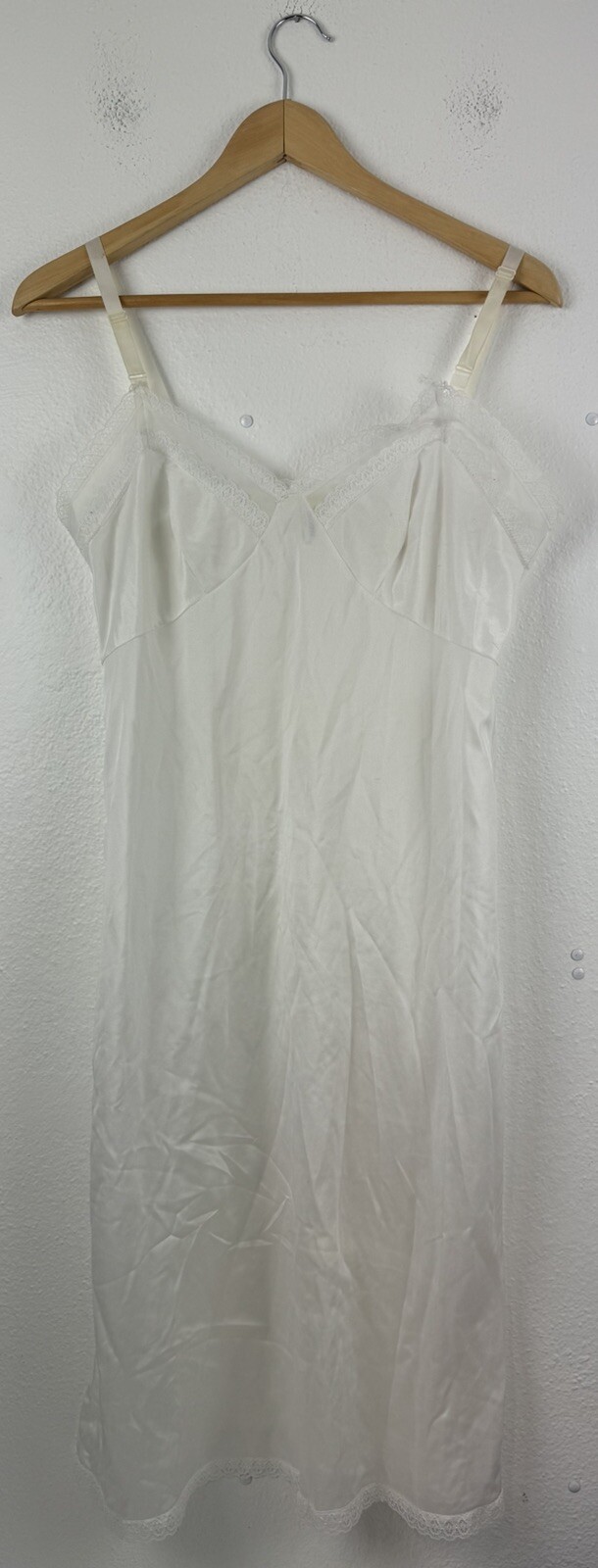 Vintage 1980s Lingerie By Vincent White Nightgown Slip Dress