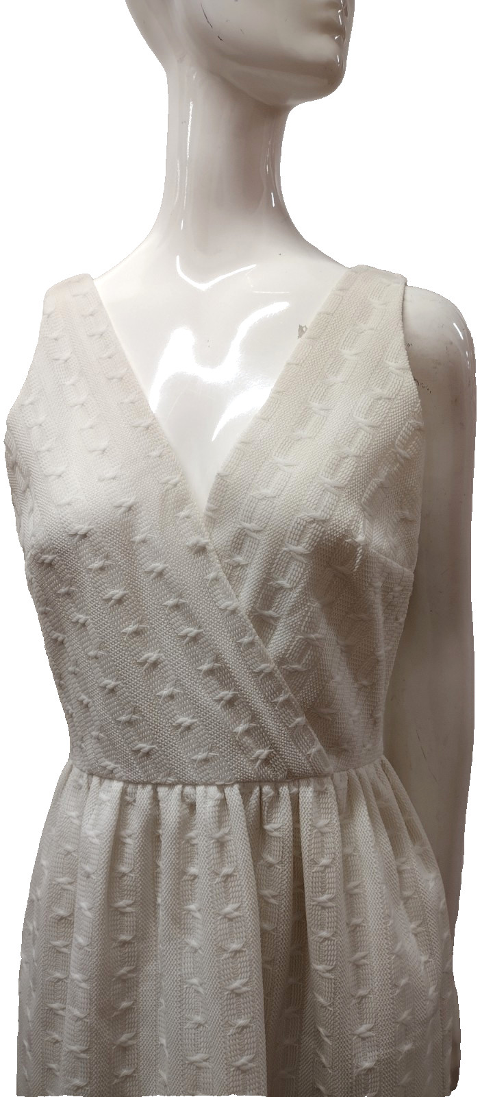 Saba California 70s White Dress Busty 26 waist BOMBSHELL MARILYN Heavy Poly