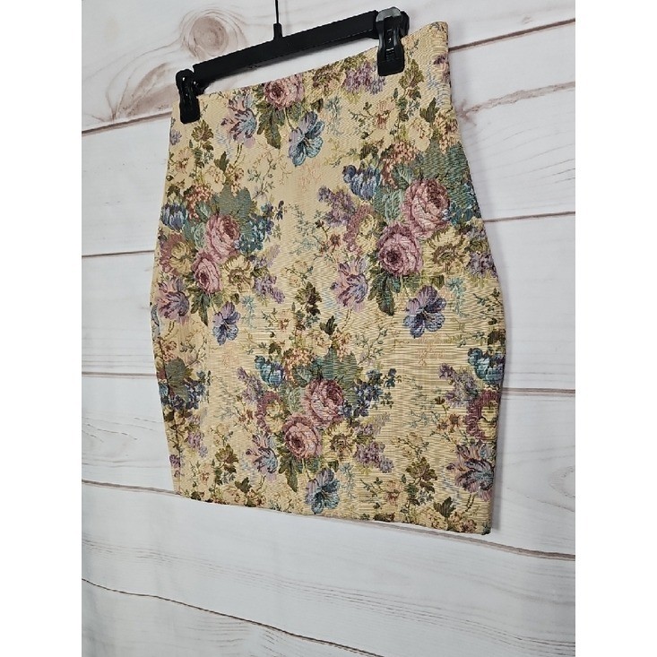Vintage Compagnie Internationale Express Tapestry Mini Skirt Size L 90s Floral