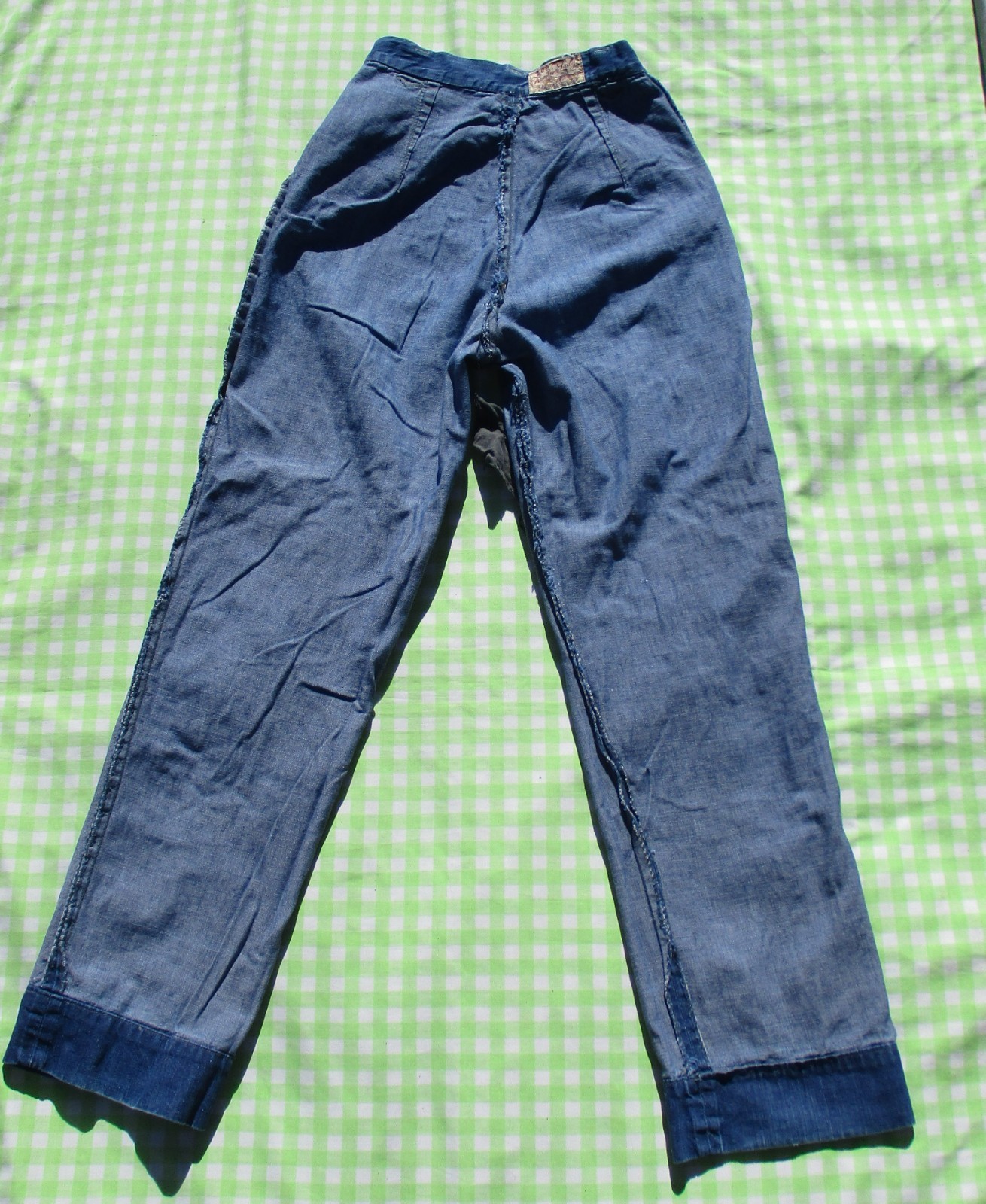 VTG 60s Lee Frontier Lady Pearl Snap Side Zip Denim Jeans 24 1/2 X 29 5/8