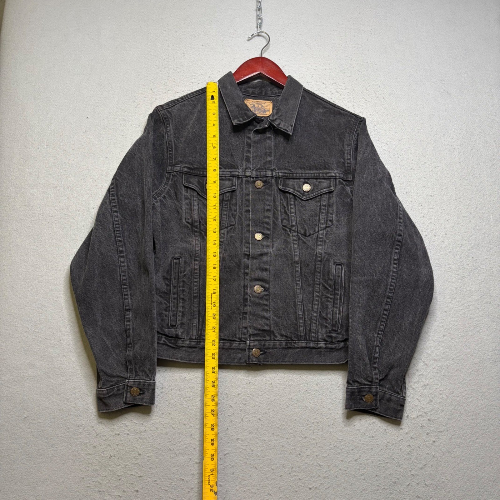 JCPenney Plain Pockets Denim Jacket Womens Small Black Vintage 80s Trucker USA