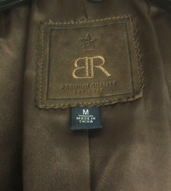 VINTAGE 90’S WOMEN’S BANANA REPUBLIC BR MONOGRAM LEATHER PEACOAT JACKET SZ M