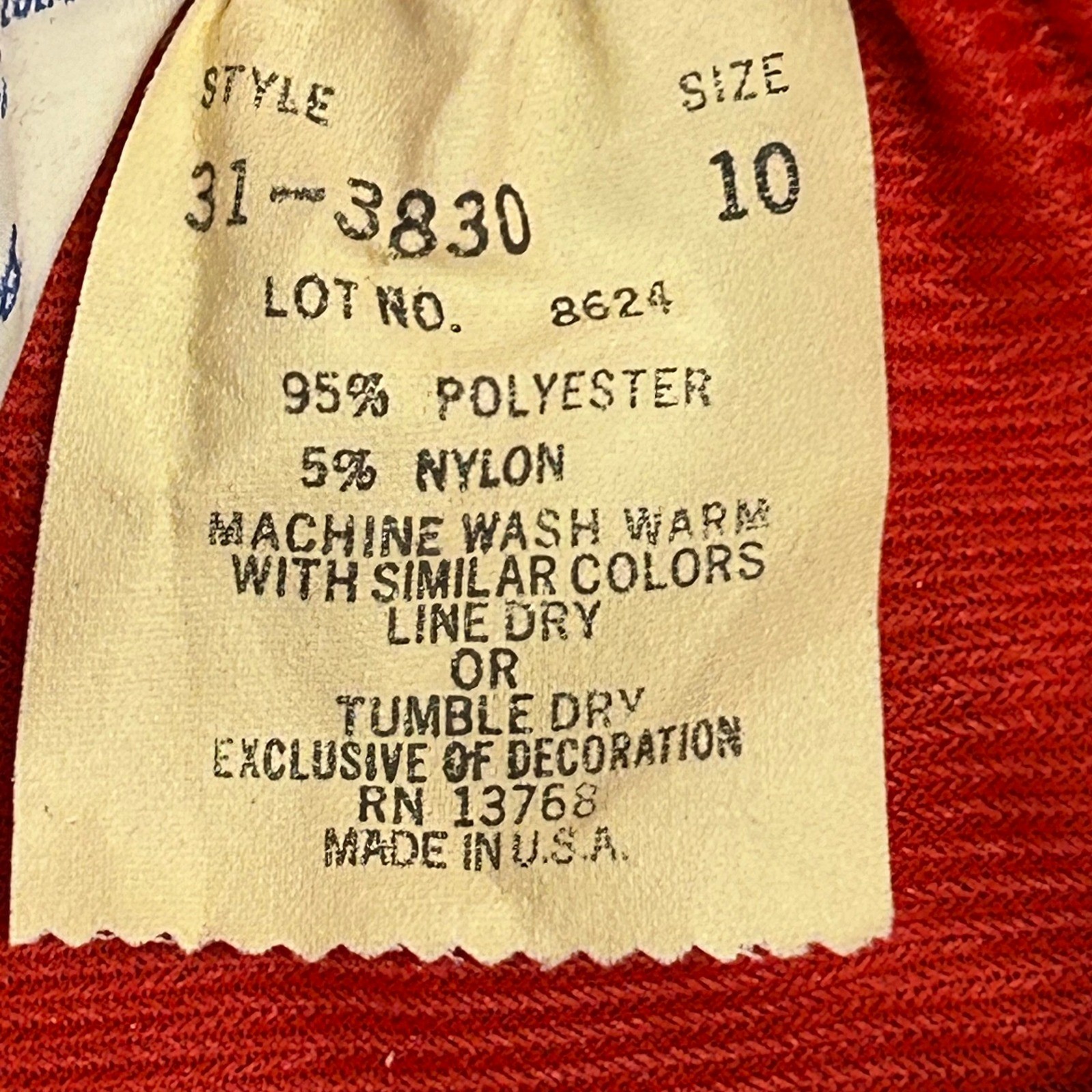 Vintage Pants Womens Size 10 Red Wide Leg Elastic Waist Made in USA Retro Casual