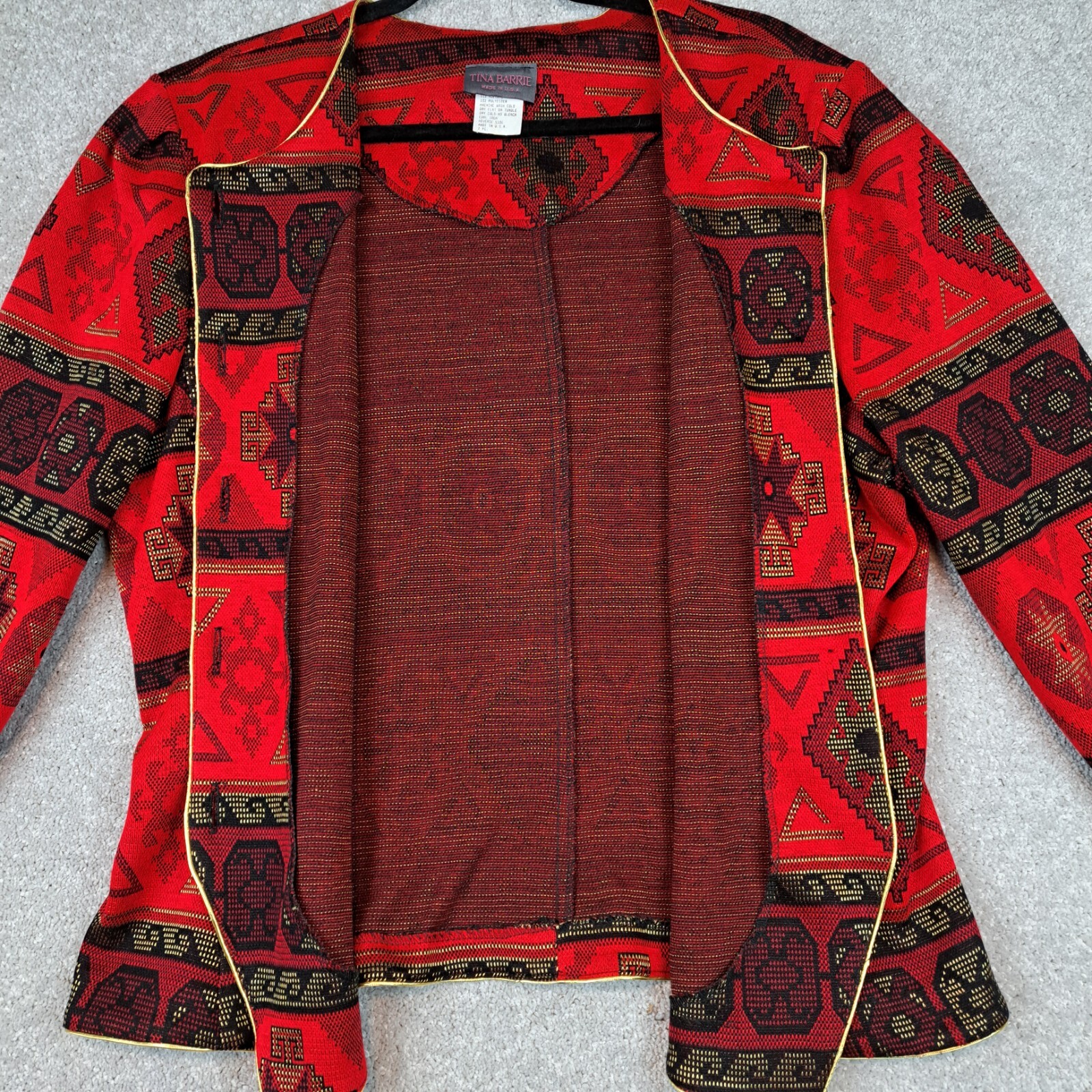 Vintage Tina Barrie Size 18 Black Red Gold Boho Vintage Hippie Retro Y2K Western