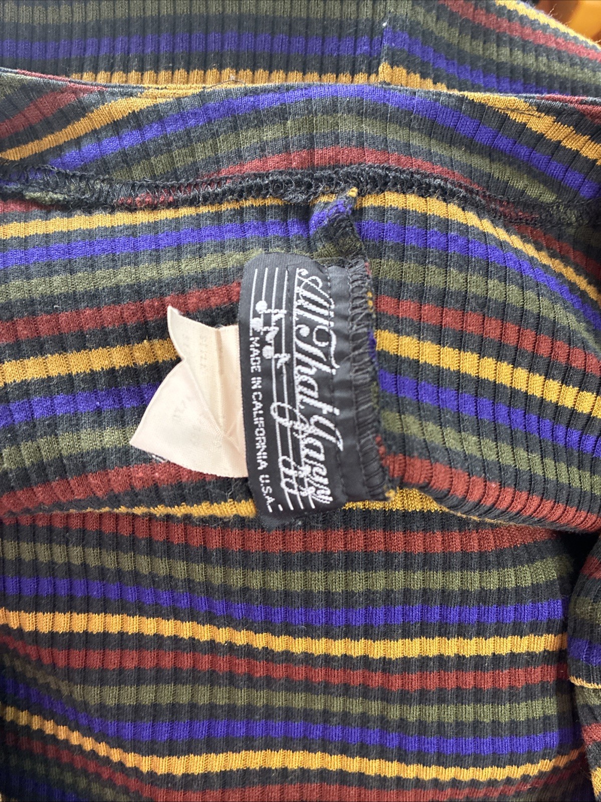 All That Jazz, Vintage 90’s Grunge-lite Silhouette Ribbed Knit, Multi Color S