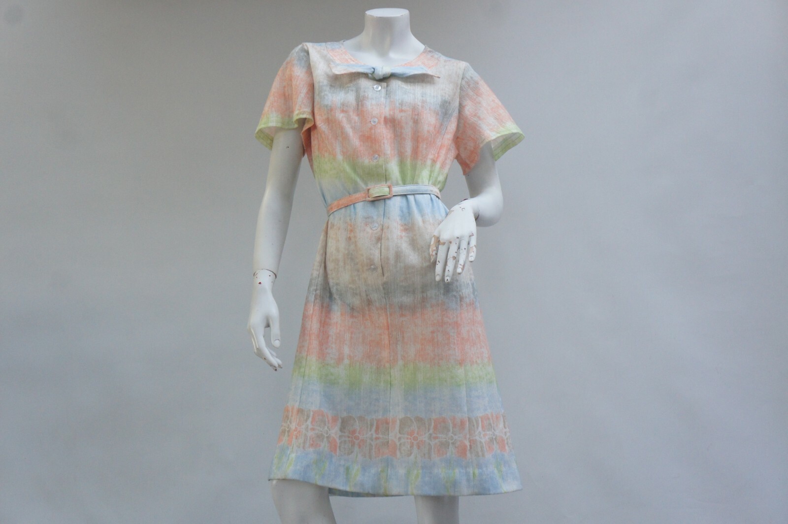 Vintage 50s Belted Sheer Dress By Berkshire