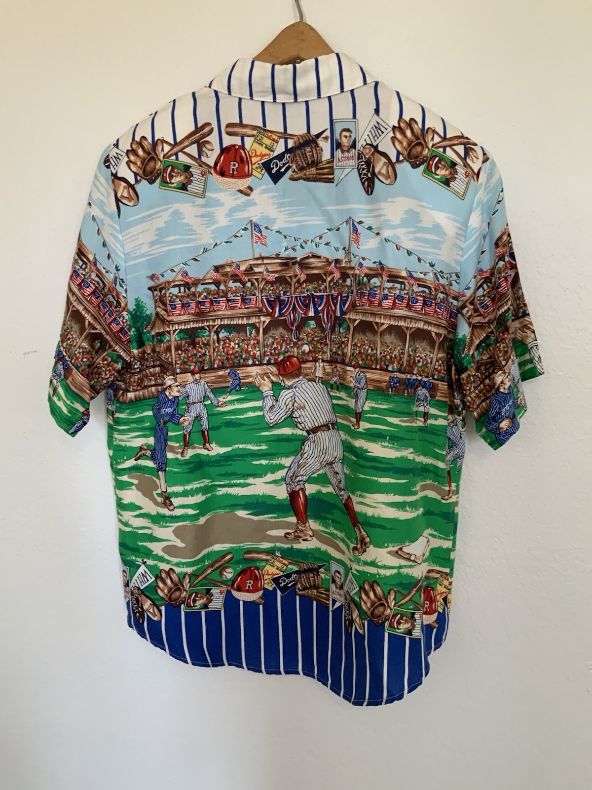 Vtg Sharon Young Top Pleated Skirt Set Baseball & USA July 4th Outfit 1980’s