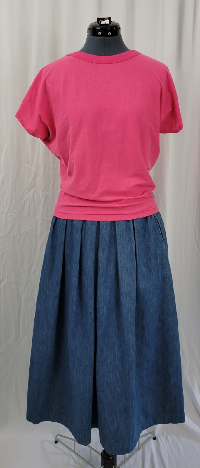 Vintage Project America Dropped Shoulder Top in Pink w Fitted Waist Size L?