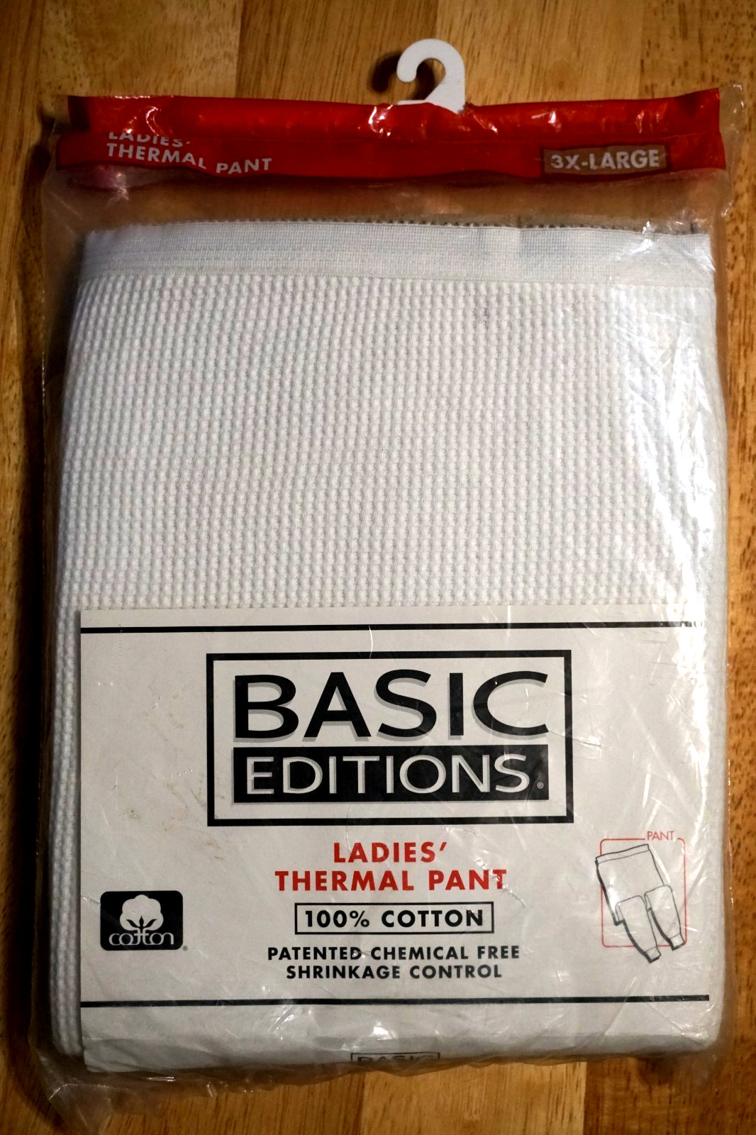 VTG BASIC EDITIONS LADIES WHITE COTTON THERMAL PANT/SIZE 3X-LARGE/NEW/NOS