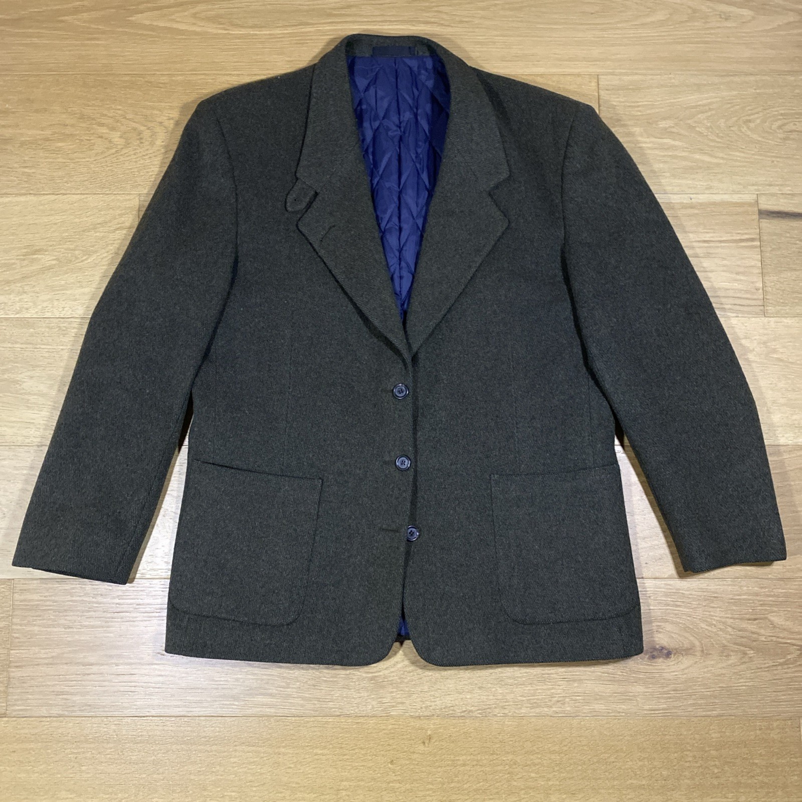VTG L.L.Bean Wool Blazer Jacket Women’s Size 12 Reg Dark Green Tweed USA Made