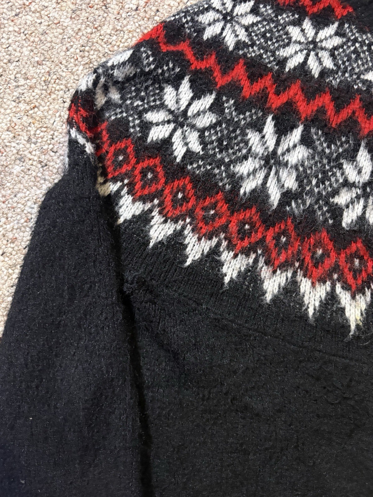 Vtg 60’s McGregor Mohair Christmas Snowflake Cardigan Zip Up Sweater. Size L