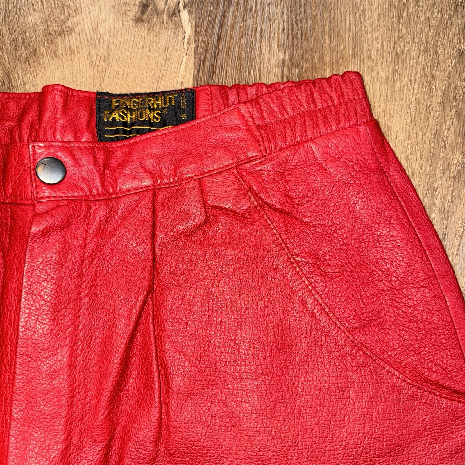 Vintage Leather Pants Womens 10 Red 1980s Rocker Grunge New Wave 80s 30 x 29
