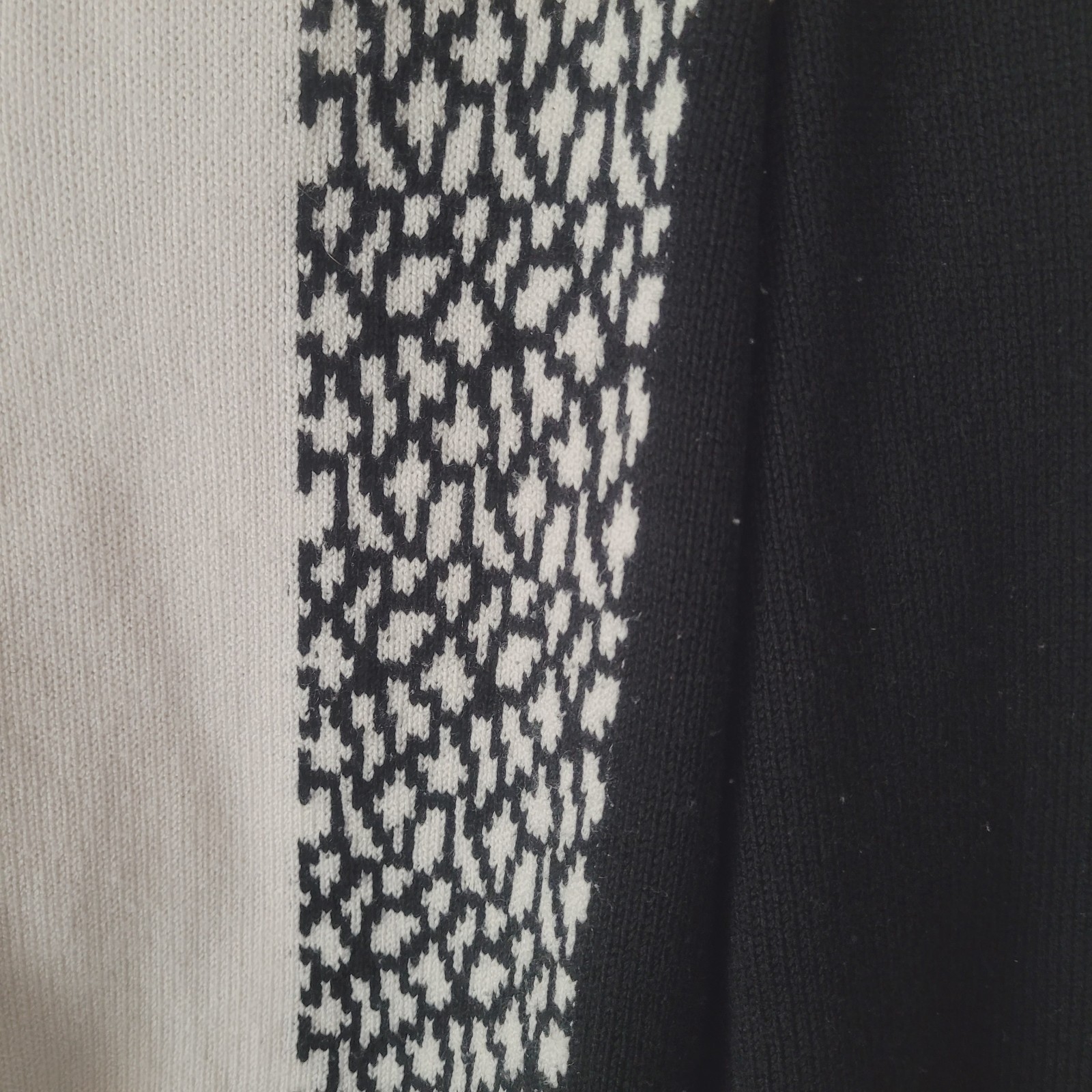 Vintage Frances Brewster Small Black And White Geometric Wool With Gold Trim