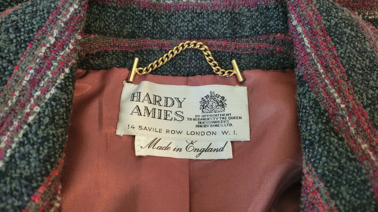 Couture 1960s HARDY AMIES England 2 Pc Dress Jacket Set Suit XS/Small