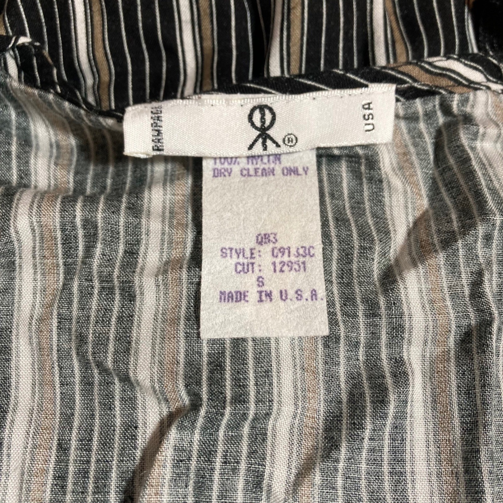 Vintage Rampage Womens Striped Button Front Tie Back Longline Vest Top Small USA